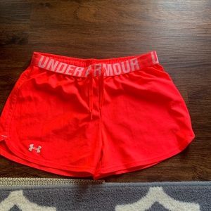 Neon Under Armour athletic shorts